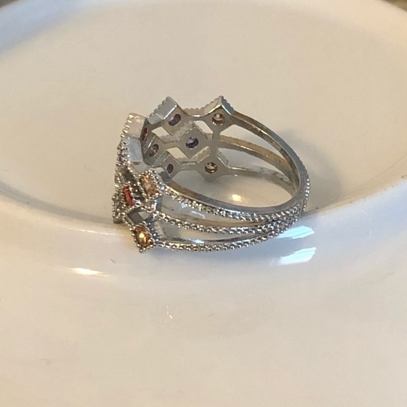 ❣️ Last One❣️ Pink Sapphire, Amethyst, Topaz Ring - Picture 5 of 6